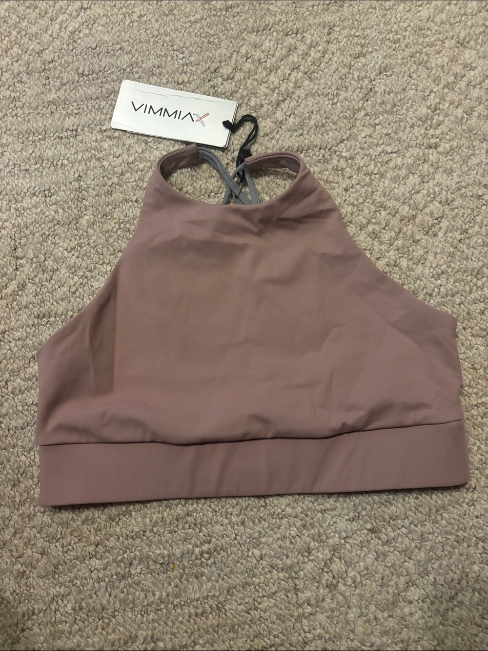 Vimmia High-Neck Racerback Sports Bra - Dusty Rose